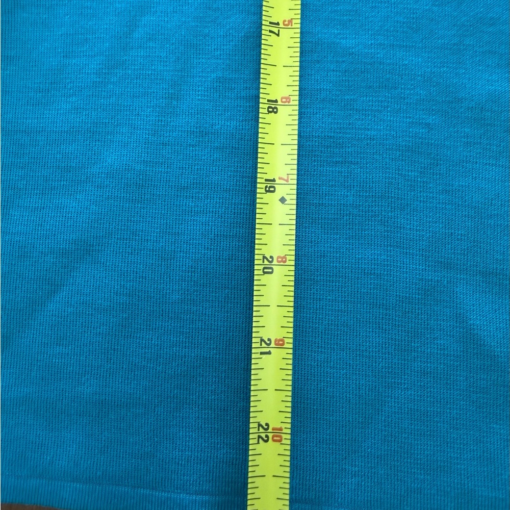 Women’s Ming Wang Ribbed Knit Sweater Shirt Aqua/Turquoise Small Office - Picture 7 of 9